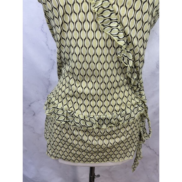 Vtg Y2K Babydoll Top Sz L Mesh Whimsigoth Fairy Grunge Indie Sleaze Green Ruffle - Picture 9 of 15